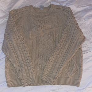 Tan/Cream Brand New Nike Cable Knit Sweater Size:Large